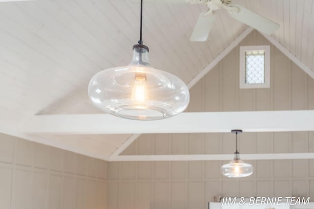 interior details featuring ceiling fan