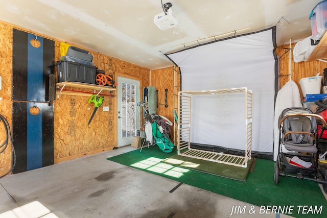 interior space with a garage