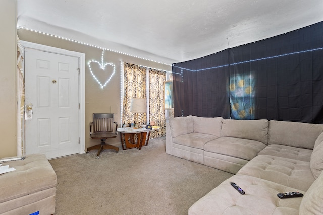 living room featuring carpet flooring