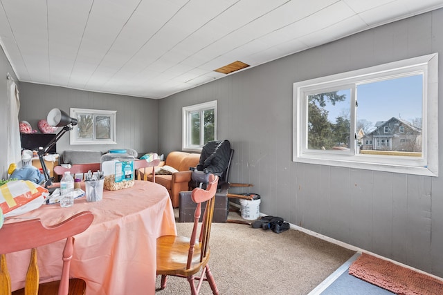 dining room with carpet