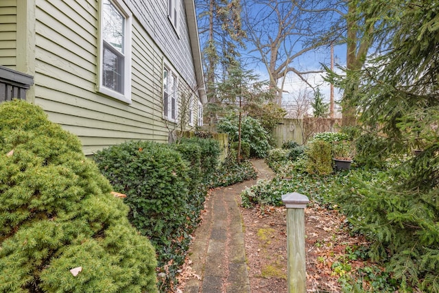 view of yard featuring fence