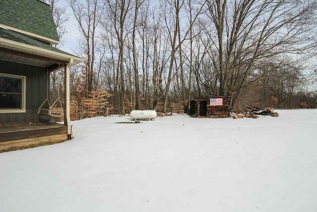 view of snowy yard