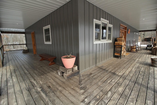 wooden deck featuring a porch