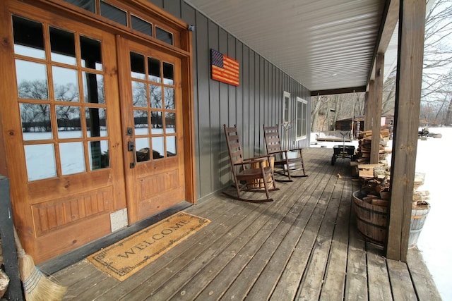 deck featuring french doors