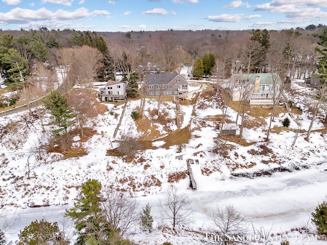 view of snowy aerial view