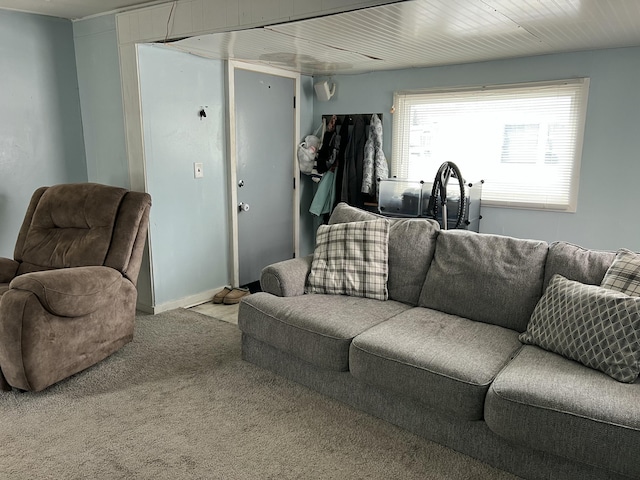 living room with carpet flooring