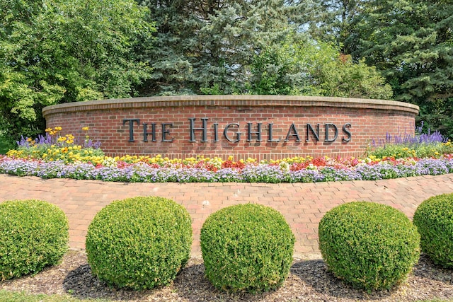 view of community sign