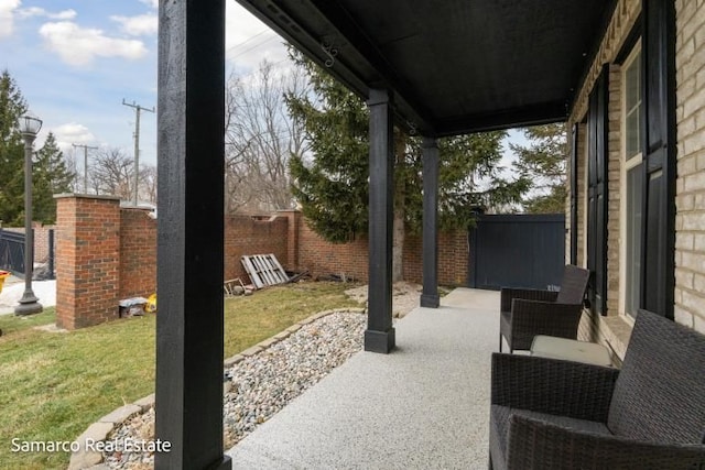 view of patio with a fenced backyard