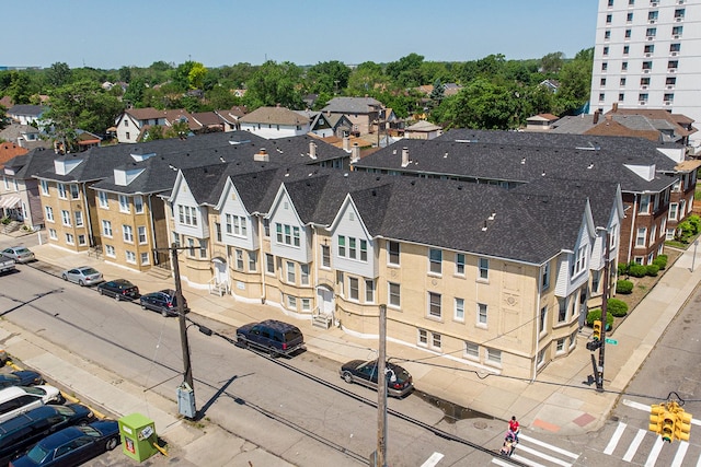 bird's eye view with a residential view