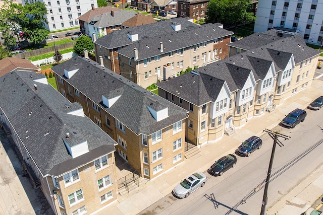 drone / aerial view with a residential view