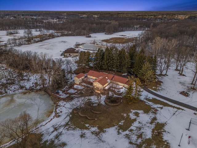 view of snowy aerial view