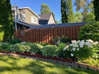 view of yard with fence