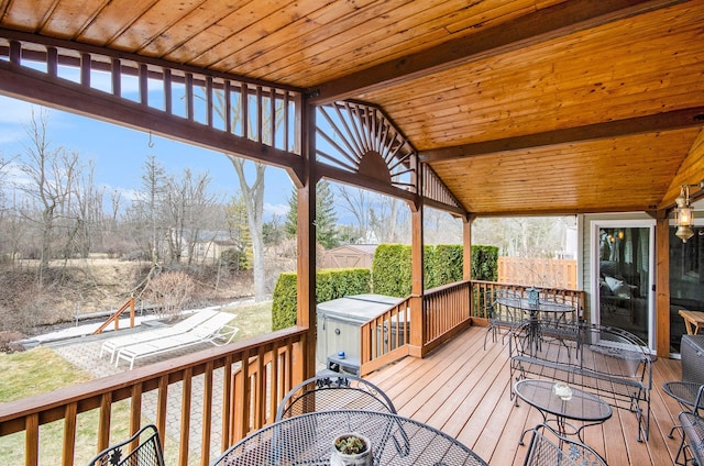 deck featuring outdoor dining space