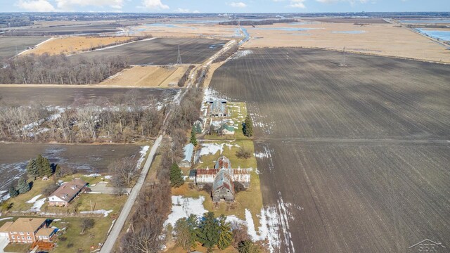 drone / aerial view with a rural view