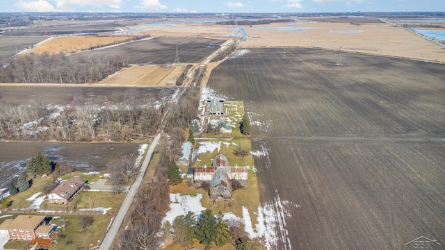 bird's eye view with a rural view