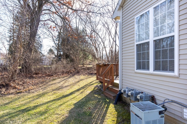 view of yard featuring a deck