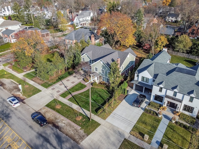 aerial view featuring a residential view