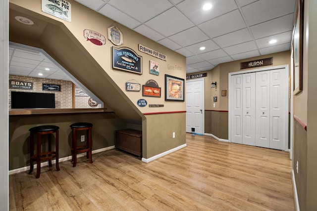 interior space with recessed lighting and wood finished floors