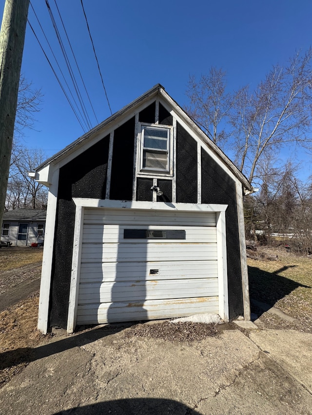 view of garage