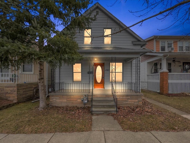 view of front of home featuring a porch