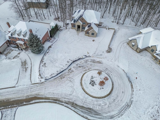 view of snowy aerial view