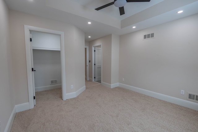 unfurnished bedroom featuring visible vents and recessed lighting