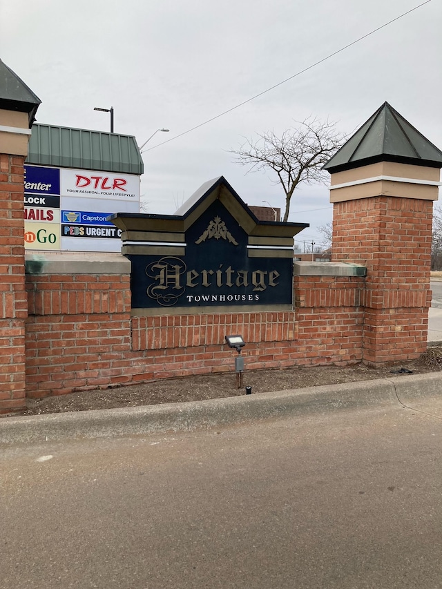 view of community sign