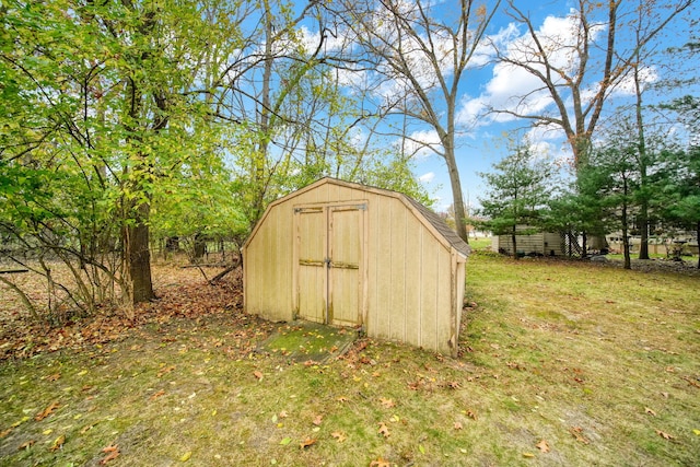 view of shed