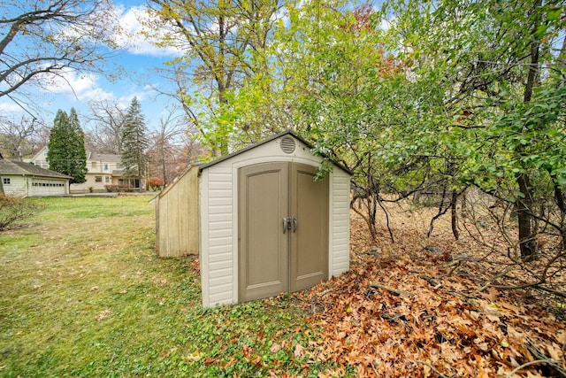 view of shed