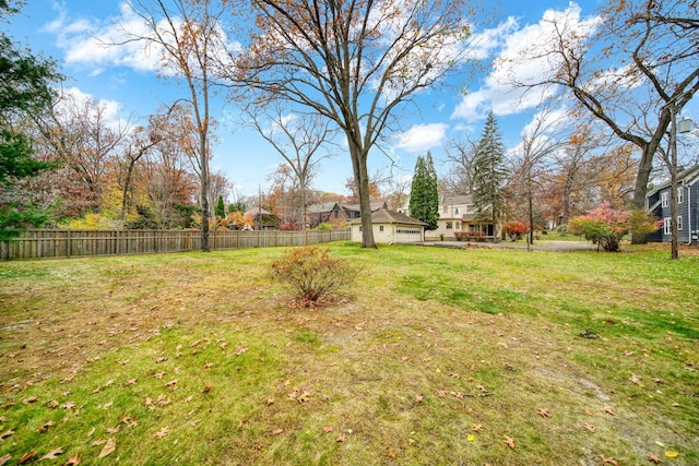 view of yard with fence