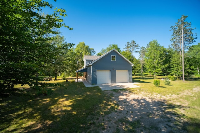 garage with driveway