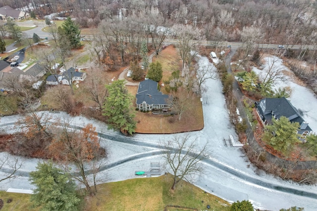 birds eye view of property with a residential view