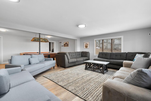 living room featuring light wood-type flooring