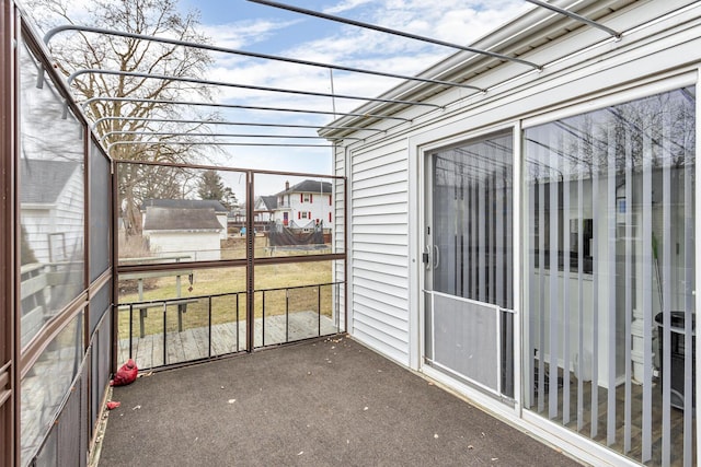 view of unfurnished sunroom