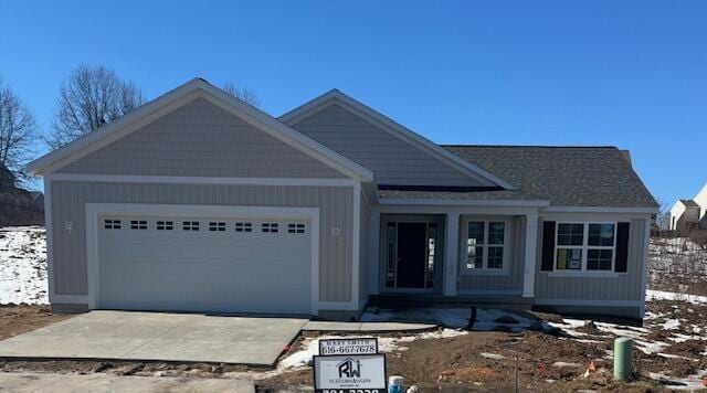 view of front facade with a garage