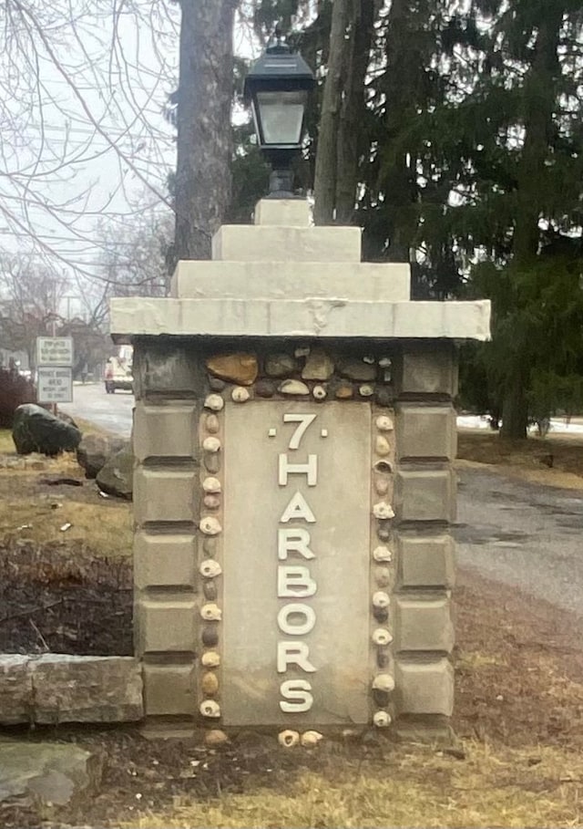 view of community sign