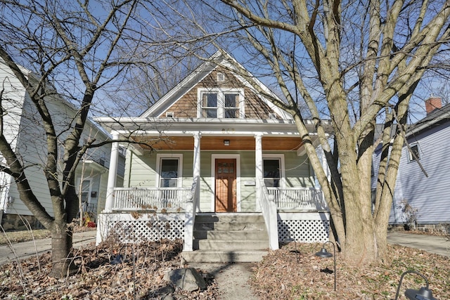 view of front of property with covered porch