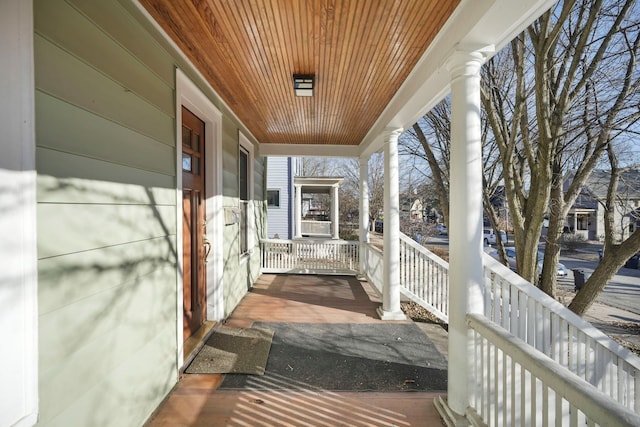 exterior space with covered porch