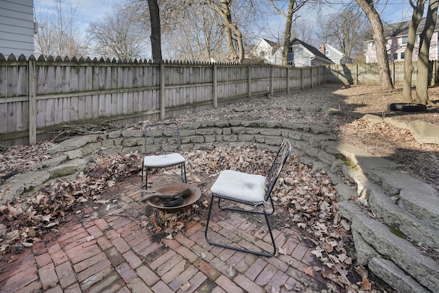 view of patio with a fenced backyard