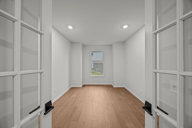 walk in closet with wood finished floors