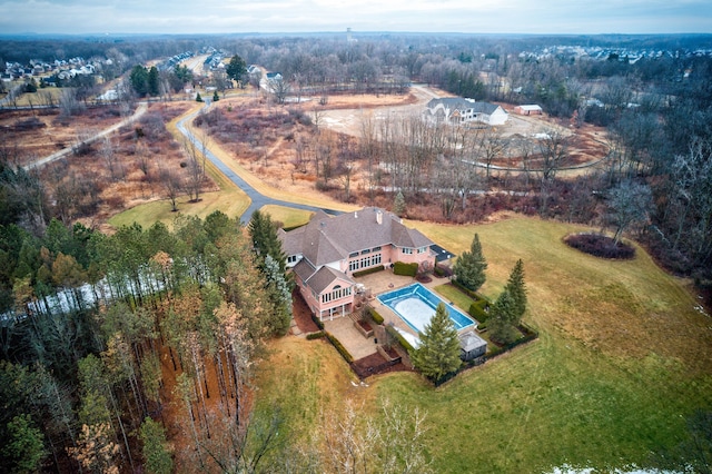 aerial view featuring a rural view