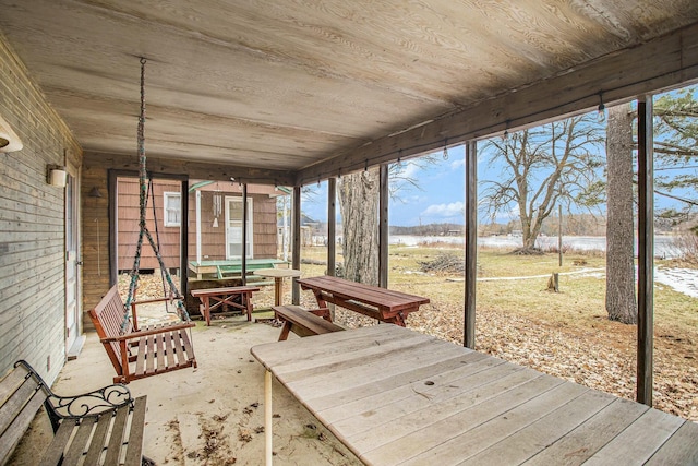 view of unfurnished sunroom