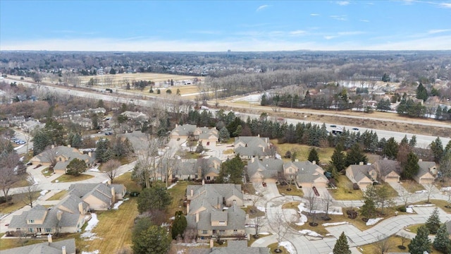 bird's eye view featuring a residential view