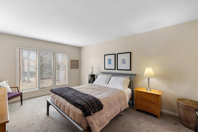 bedroom with baseboards and carpet flooring