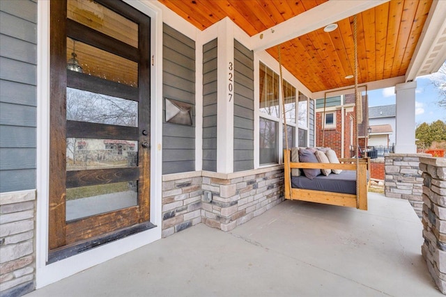 view of patio featuring covered porch