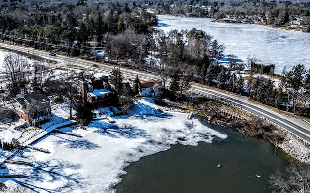 view of snowy aerial view