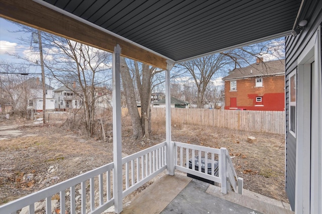 view of patio / terrace featuring fence