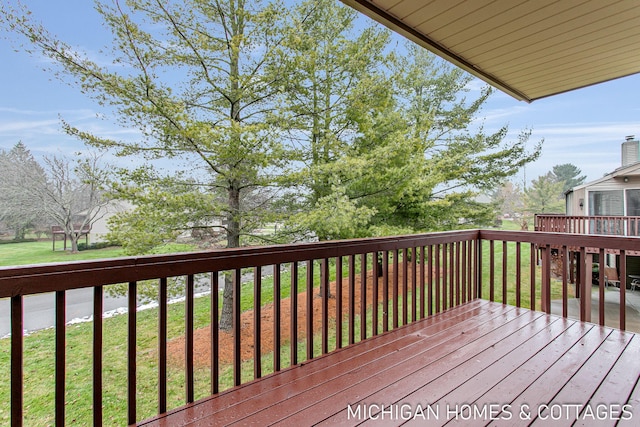 view of wooden deck