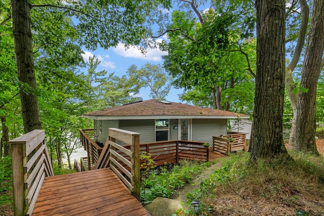 exterior space featuring a deck