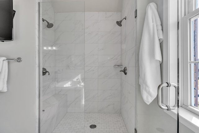 full bathroom with a stall shower